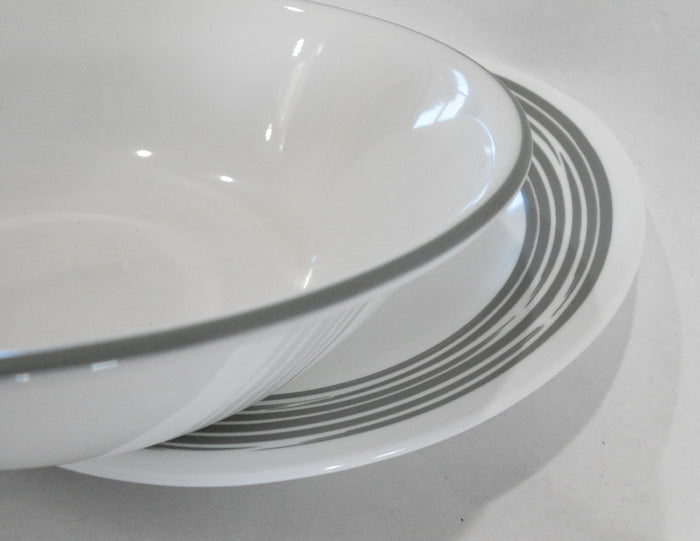 ❤️ Corelle SILVER BRUSHED STROKES 1-Qt SERVING BOWL Vegetable 8.5" Soft Grey Band