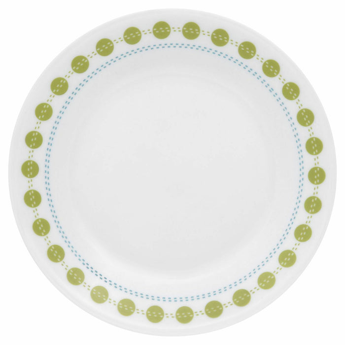 Corelle SOUTH BEACH 6 3/4" Bread Dessert Plate *Miami Blue Lines w/Green Dots