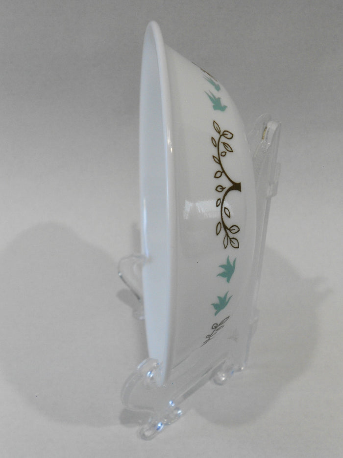 ❤️ Corelle TREE BIRD 10-oz DESSERT BOWL Fruit Sauce Berry NATURE Blue Brown