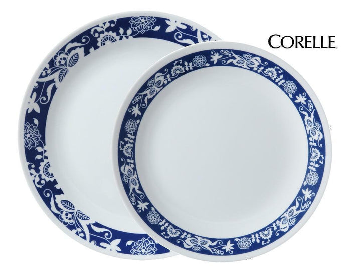 Corelle TRUE BLUE 10.25" DINNER or 8.5" LUNCH PLATE *Reversed OLD TOWN Pattern