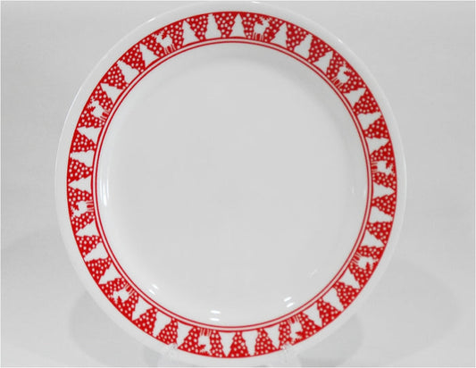 ❤️ Corelle WINTER FESTIVAL 10.25" DINNER PLATE Red Christmas Trees Snowmen Reindeer