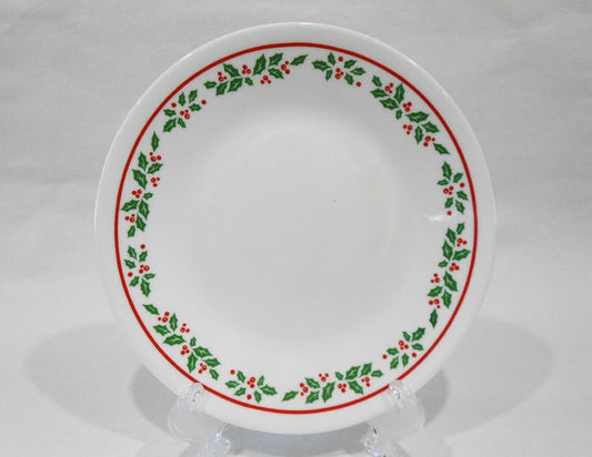 ❤️ Corelle WINTER HOLLY 6.75" BREAD Dessert PLATE *CHRISTMAS Holiday Red Green