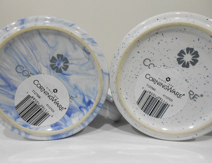 ❤️ CORNINGWARE 20-oz Soup MEAL MUG Microwave Vent Lid MARBLE or SPECKLED BLUE