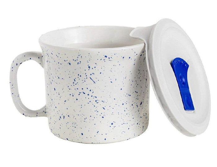 ❤️ CORNINGWARE 20-oz Soup MEAL MUG Microwave Vent Lid MARBLE or SPECKLED BLUE