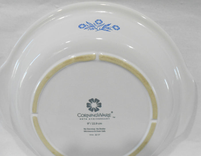 ❤️ CorningWare CORNFLOWER BLUE STONEWARE 10.5" PIE PLATE Dish / 60th Anniversary