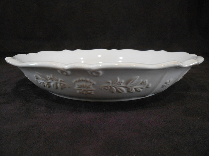 ❤️ Corningware TRADITIONS WHITE 9" PIE PLATE Embossed Fluted Deep Dish Stoneware
