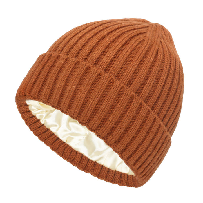 Wine Red Punk Style Knitted Hat Protecting Against Chill