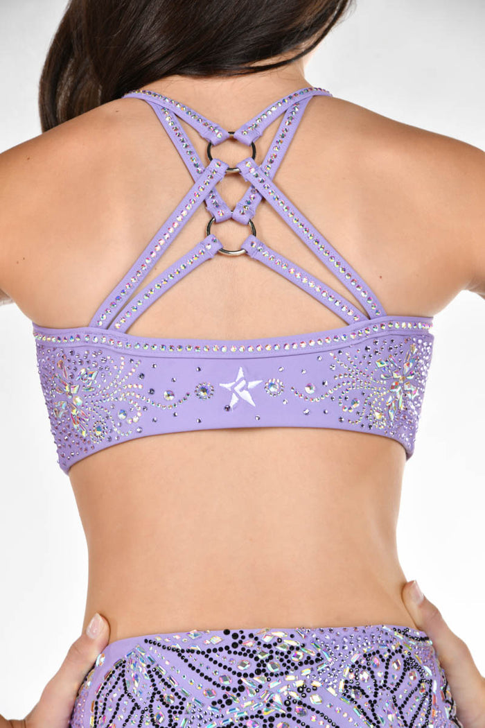 Crystal Couture Dreamflutter Sports Bra in Lavender