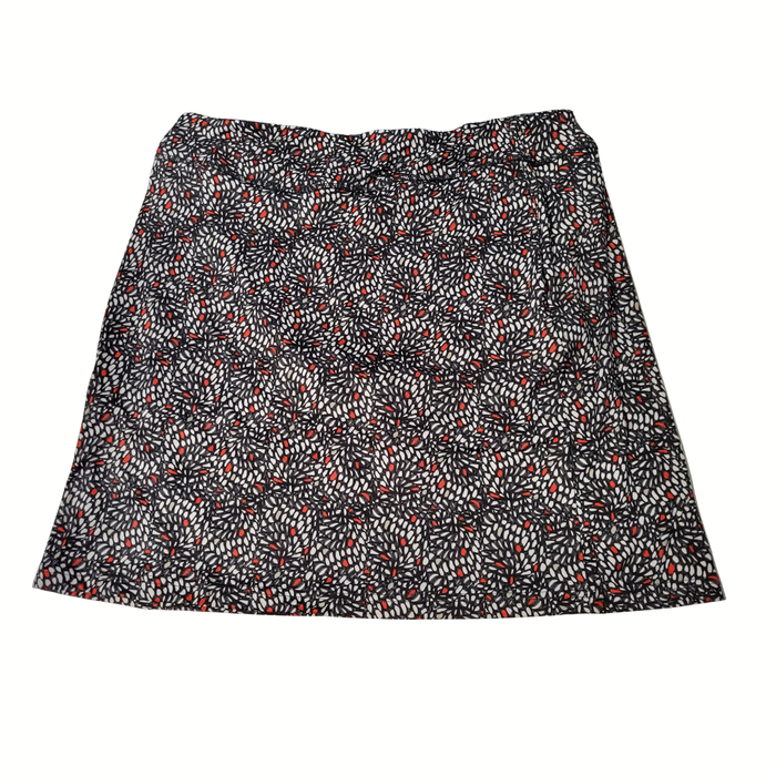 Daily Sports Red, White, Black & Tan Teardrop Print Skort Size XL