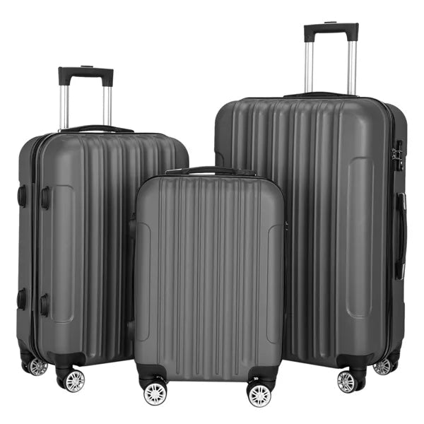 large capacity suitcase open interior layout with spacious compartment organization in dark gray tone