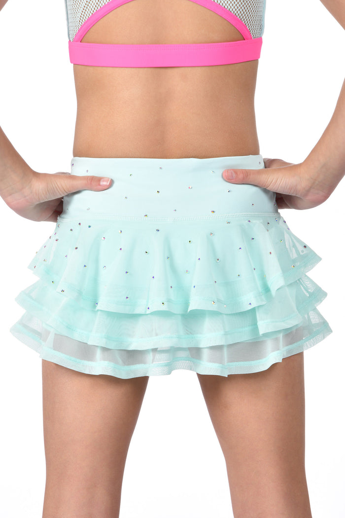 Dream Pop Flutter Skirt in Cloud