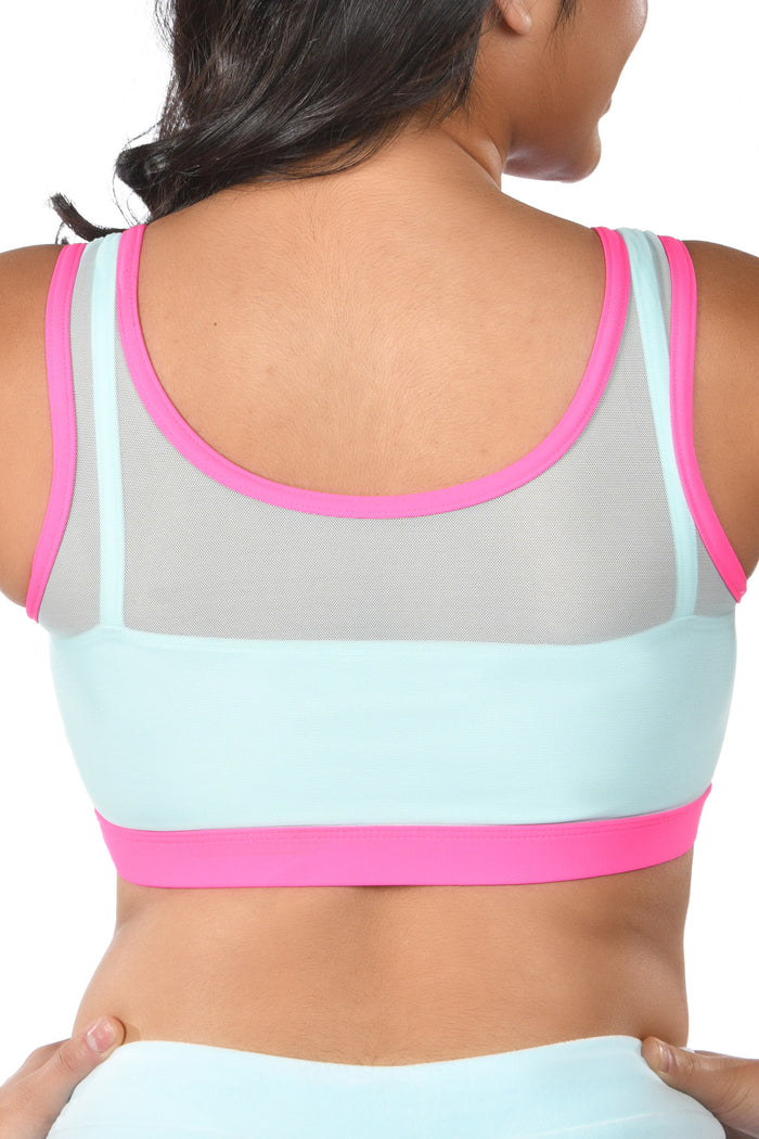 Dream Pop Mesh Sports Bra in Cloud