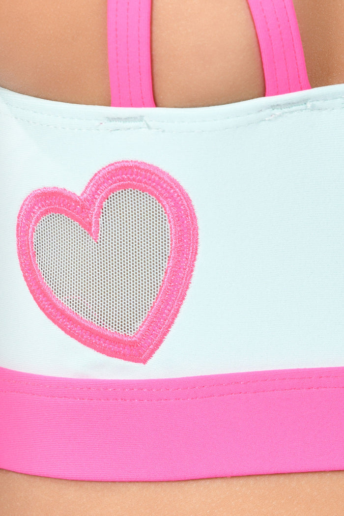 Dream Pop Square Neck Sports Bra in Cloud