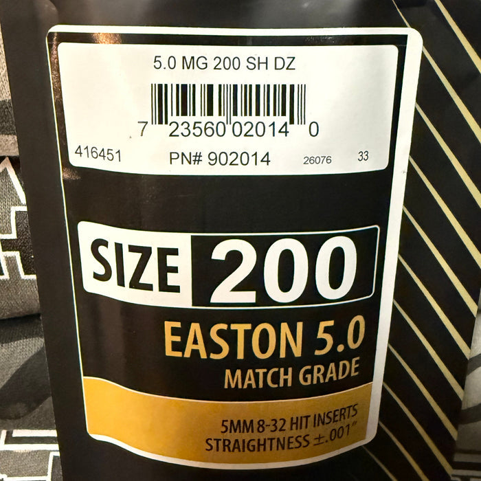 Easton 5.0 Match Grade 200 Shafts. 1 DZ
