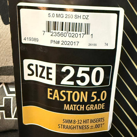 Easton 5.0 Match Grade 250 Shafts. 1 DZ