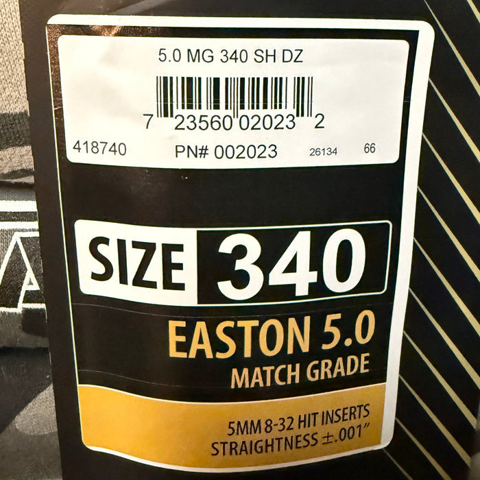 Easton 5.0 Match Grade 340 Shafts. 1 DZ