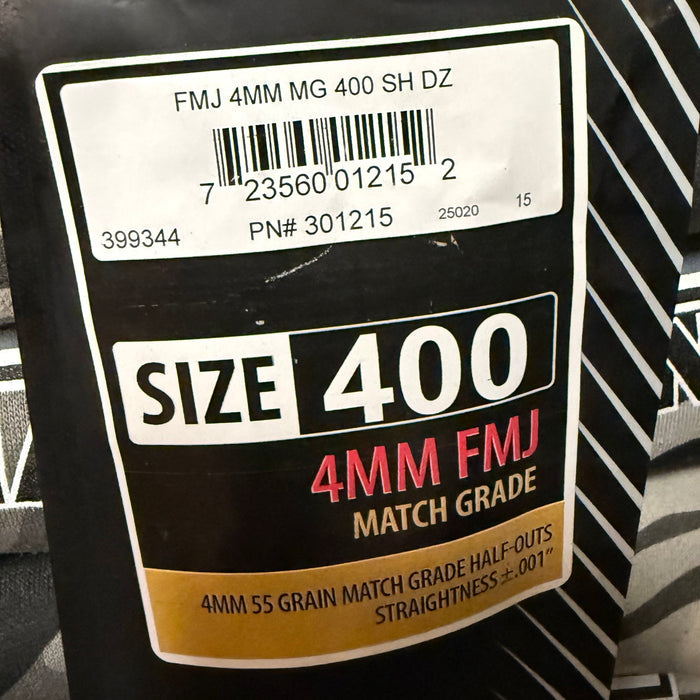 Easton FMJ 4MM MG 400 Shafts. 1 DZ