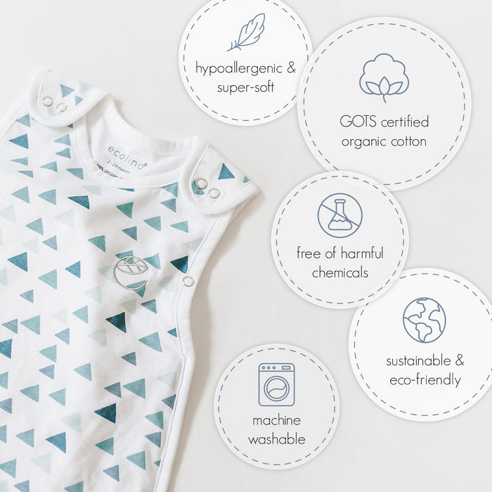 Ecolino® Adjustable Baby Sleep Bag, Organic Cotton, Universal Size: 2 Months - 2 Years, Milky Way Ink