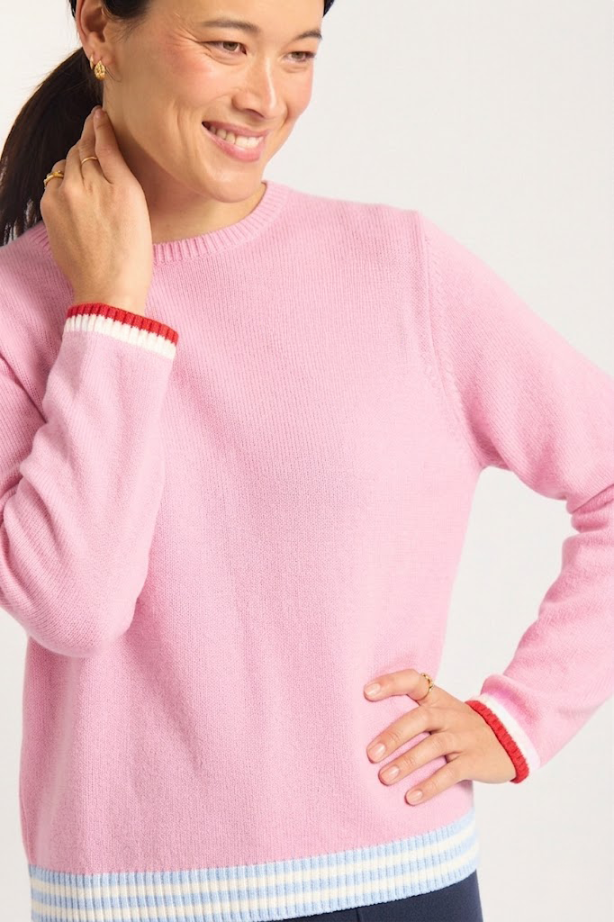 Ellie Cotton Sweater In Candy Pink
