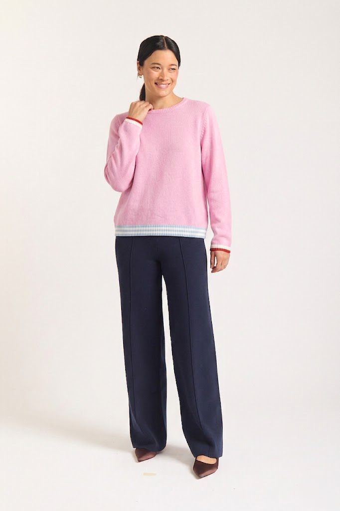 Ellie Cotton Sweater In Candy Pink