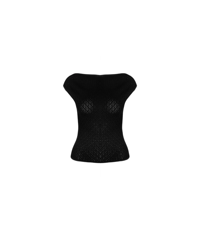 EMMA KNIT TOP BLACK LACE