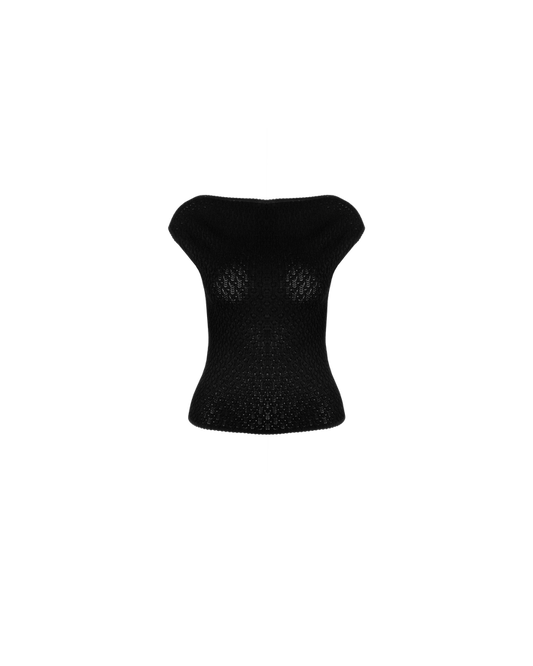 EMMA KNIT TOP BLACK LACE