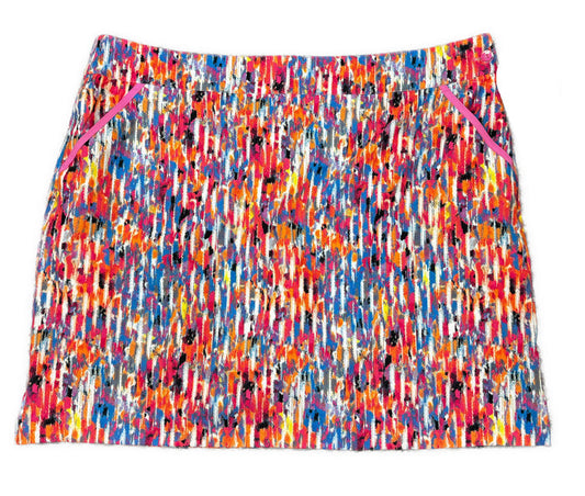 EP NY Women's Pink, Orange & Blue Patterned Golf Skort Size 18