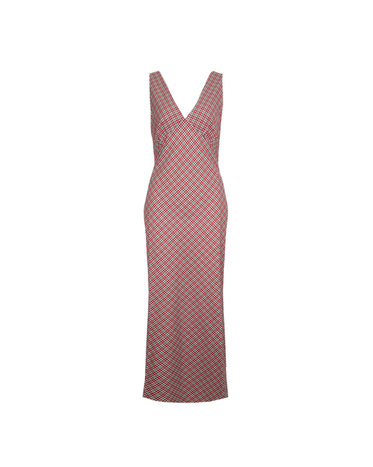 ESME SLIP DRESS BLUE RASPBERRY TARTAN