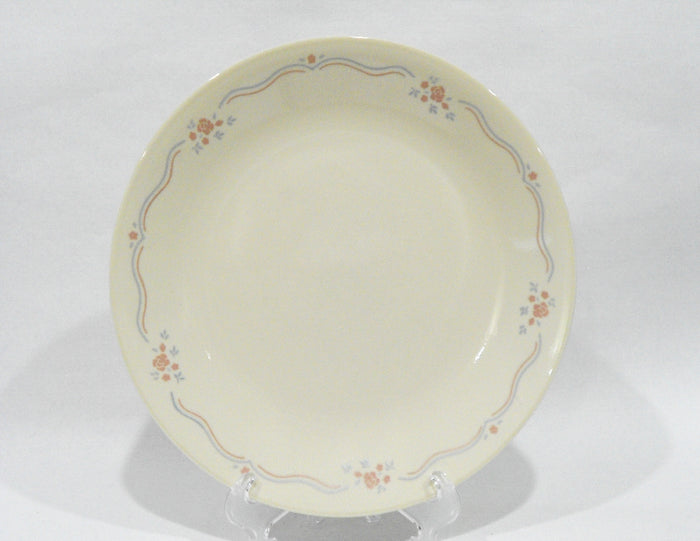 ❤️ EUC Corelle ENGLISH BREAKFAST 8 1/2 LUNCH PLATE Sandstone Pink Roses Blue Ribbon
