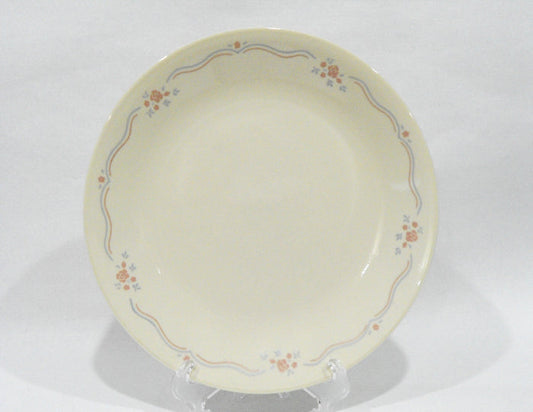 ❤️ EUC Corelle ENGLISH BREAKFAST 8 1/2 LUNCH PLATE Sandstone Pink Roses Blue Ribbon