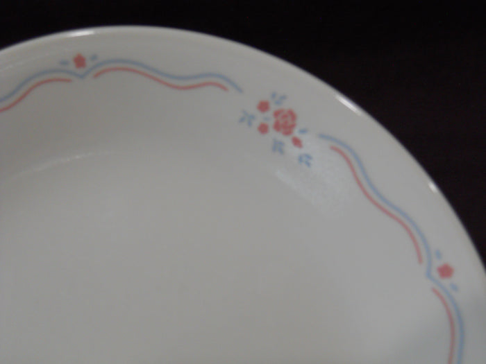 ❤️ EUC Corelle ENGLISH BREAKFAST 8 1/2 LUNCH PLATE Sandstone Pink Roses Blue Ribbon