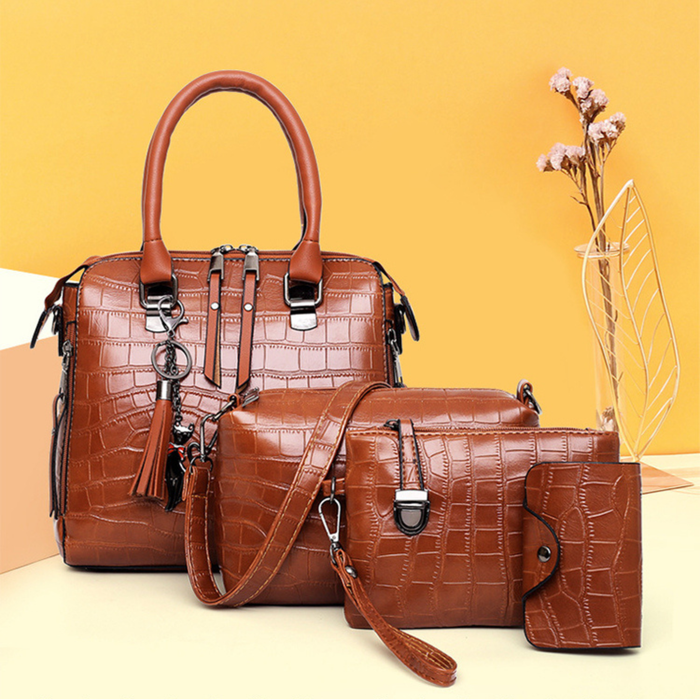 Evelyn - Everyday Elegance 4-Piece Vegan Leather Bag Set