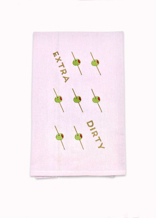 Extra Dirty Embroidered Tea Towel