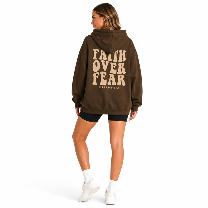 Faith over fear sweatshirt for women with basic style, slight stretch, relaxed shape, and clean everyday outfit appeal today.