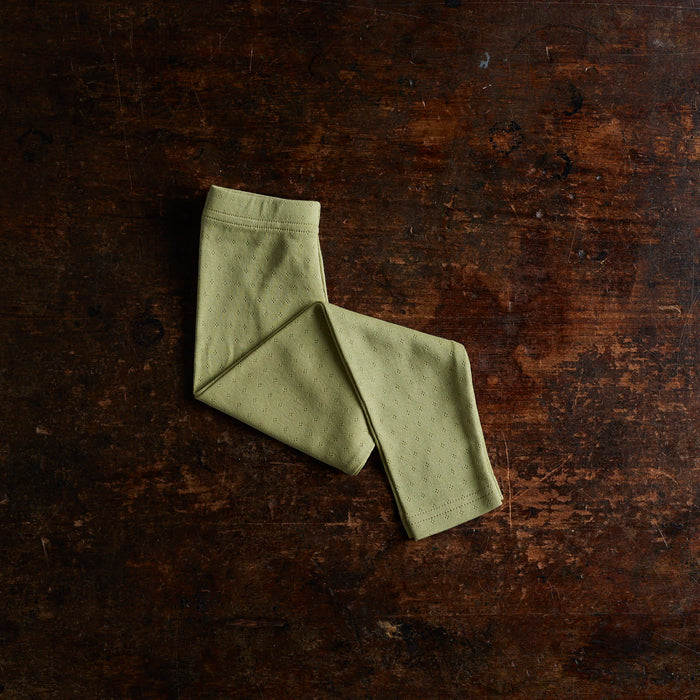 Finch Baby & Kids Leggings - Cotton Pointelle - Celadon
