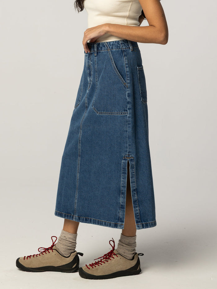 Finisterre Yarrel Denim A-Line Skirt – Women's