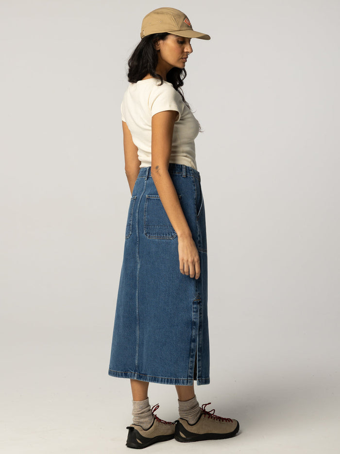Finisterre Yarrel Denim A-Line Skirt – Women's