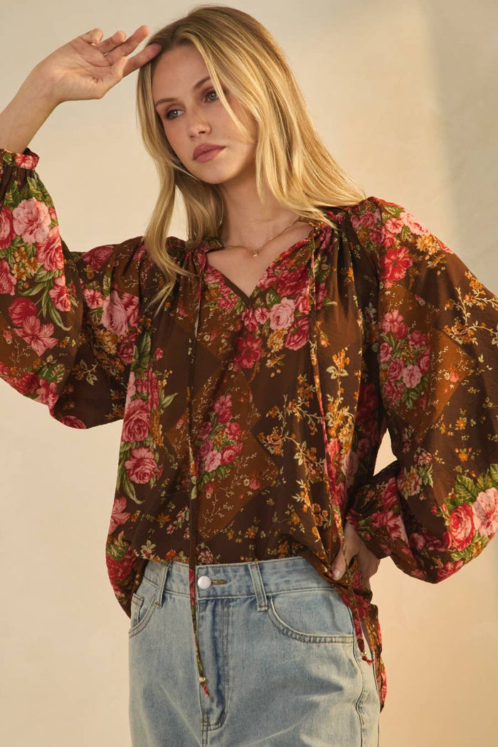 Style the Floral Printed Blouse exclusively at Born To Glam