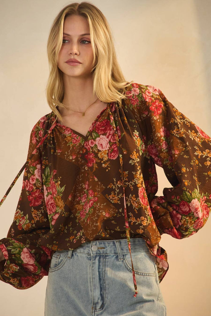 Style the Floral Printed Blouse exclusively at Born To Glam