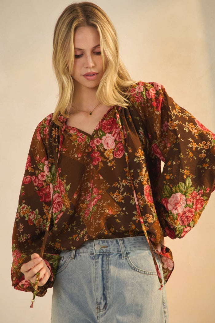 Style the Floral Printed Blouse exclusively at Born To Glam