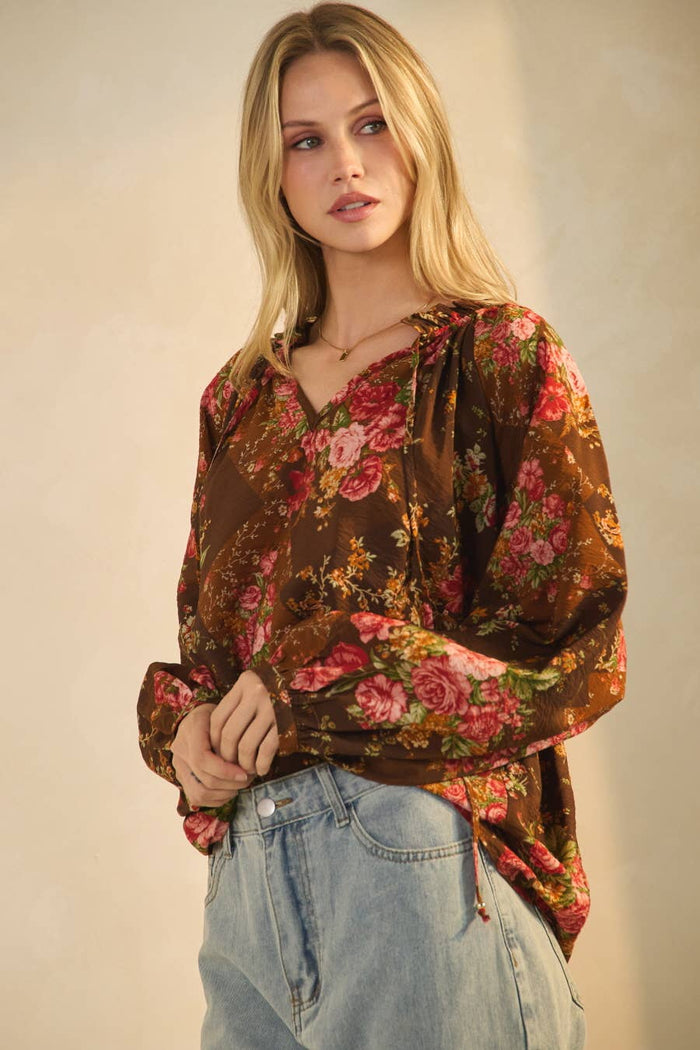 Style the Floral Printed Blouse exclusively at Born To Glam