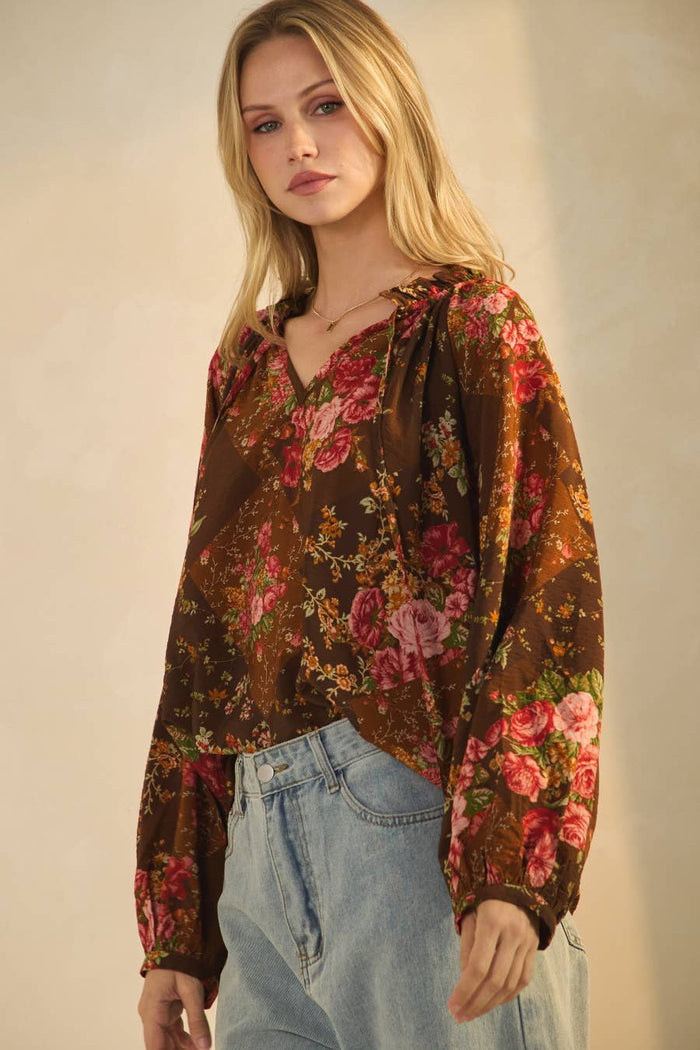 Style the Floral Printed Blouse exclusively at Born To Glam