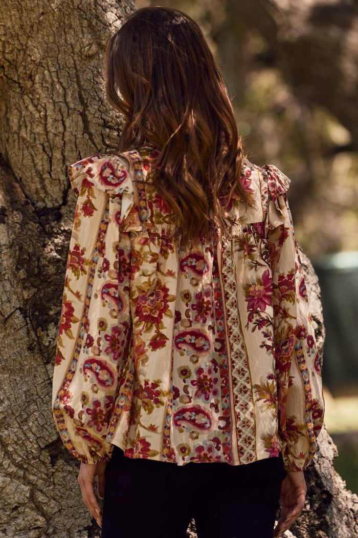 Style the Floral Printed Flowy Blouse exclusively at Born To Glam