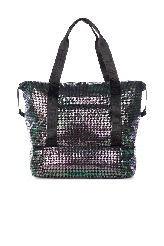 Foldable Tote in Galaxy Houndstooth