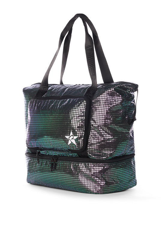 Foldable Tote in Galaxy Houndstooth