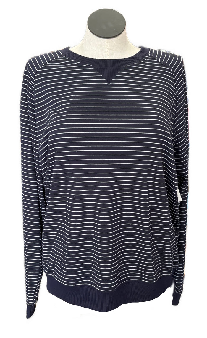 Footjoy Women's Navy & White Striped Crw Golf Pullover Size 2XL MSP$126