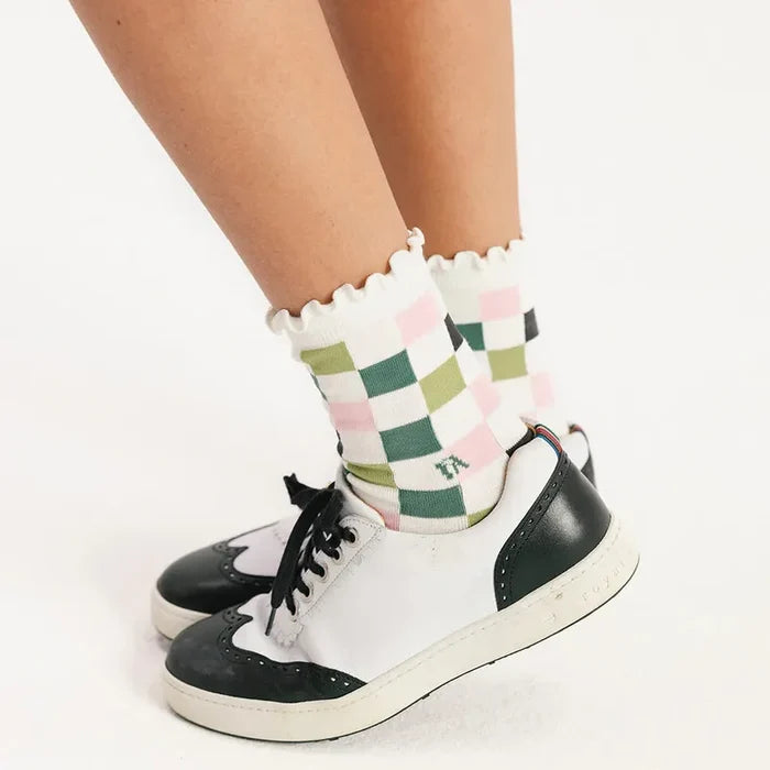 Fore All Maude Ruffle Socks - Barbie Check