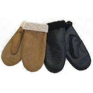 Top view of lambskin leather gloves. Black and brown.