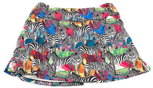 Fulbelle Multicolored Zebra Print Skort Size 2XL