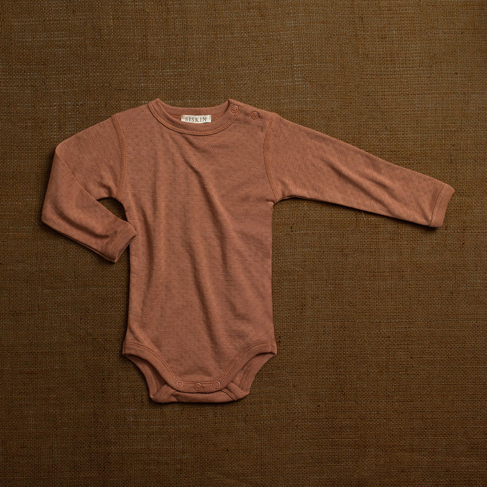 Gadwall Baby Body - Merino Wool/Silk Pointelle - Rosewood
